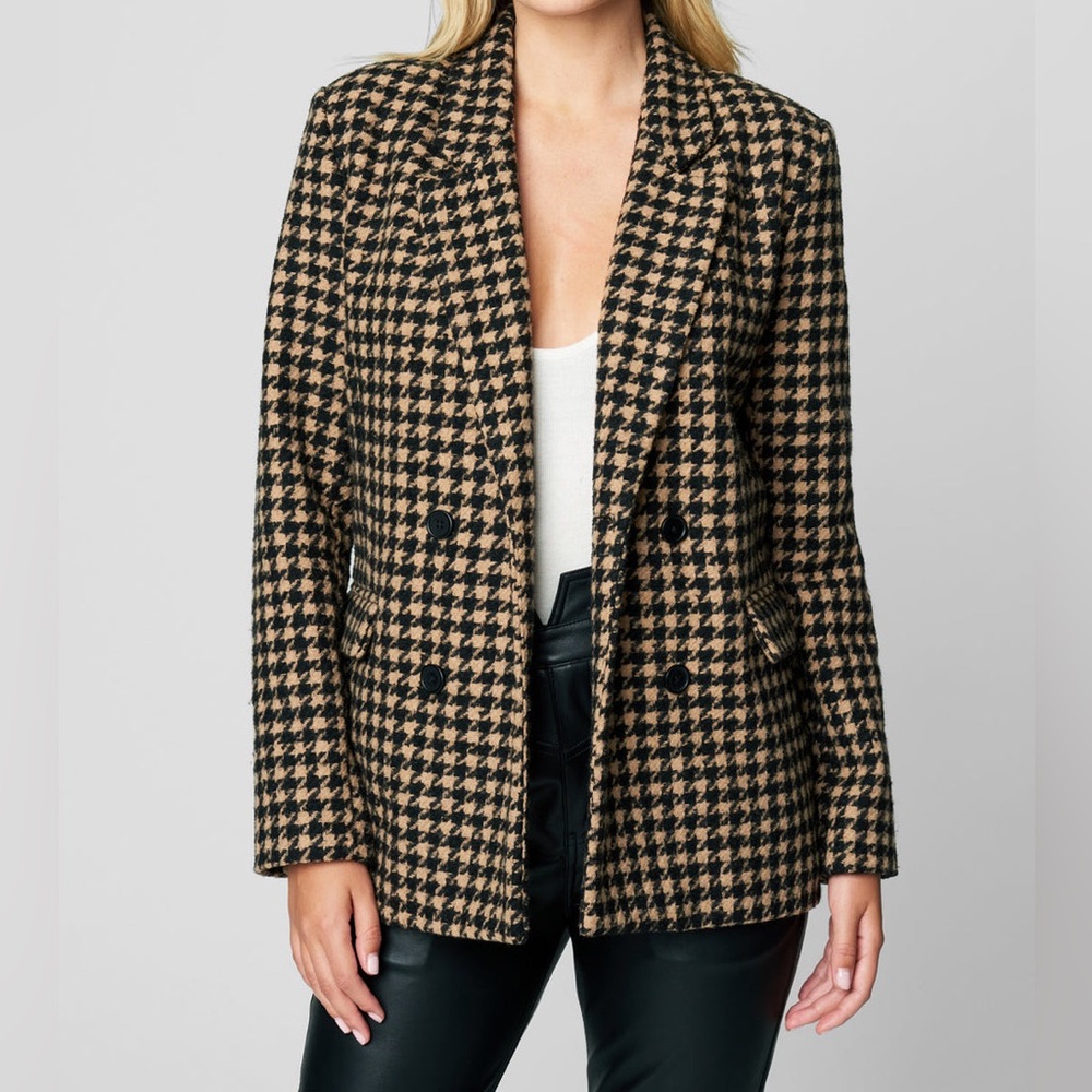 Blank NYC Houndstooth Blazer - Black and Tan